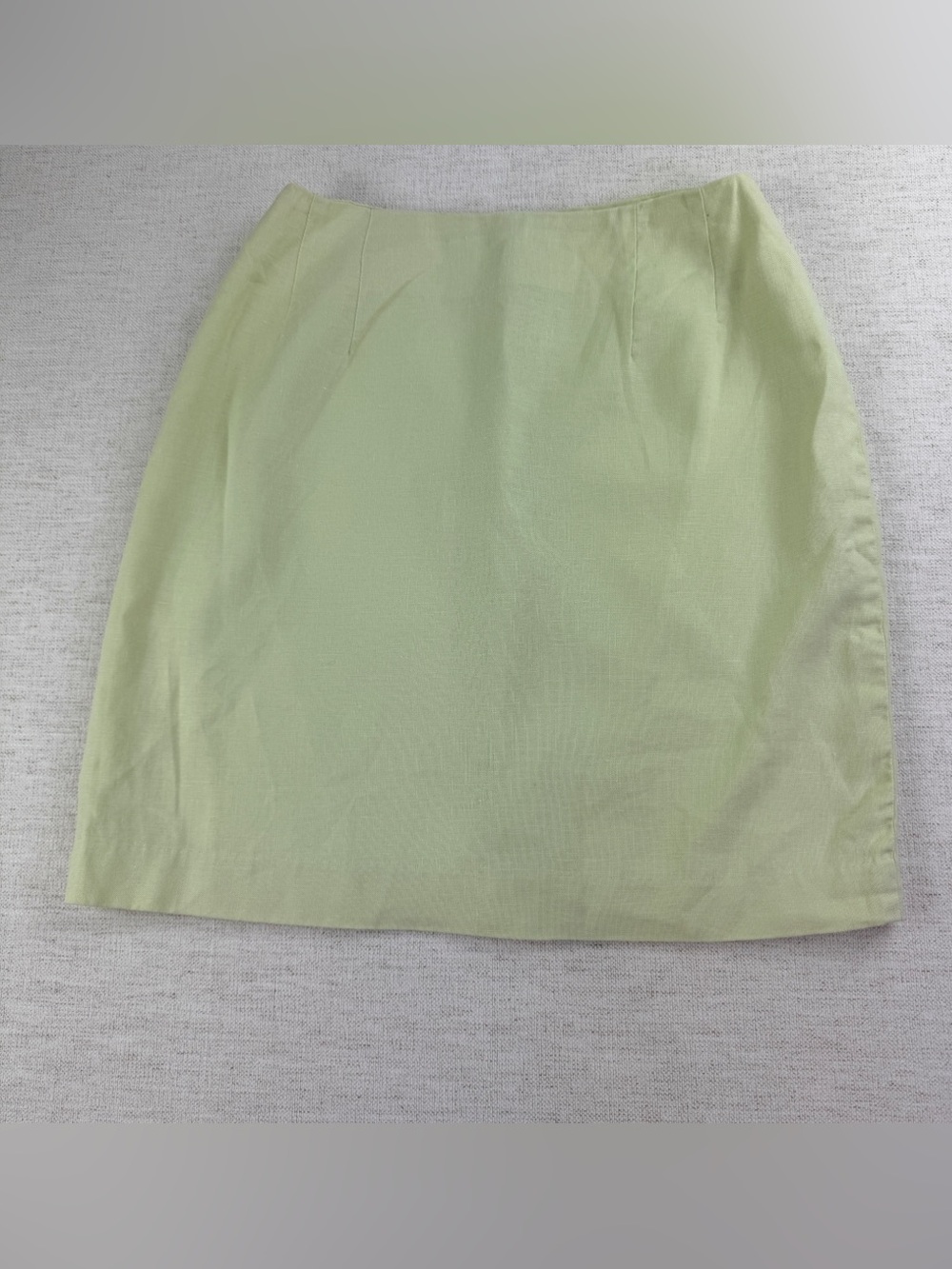 VTG Carol Horn women's petite 8P 100% linen mini skirt pastel‎ green mint